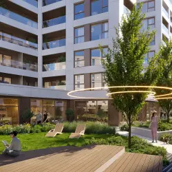 Patio inwestycji Cynamonowa Ursynów, Warszawa Ursynów